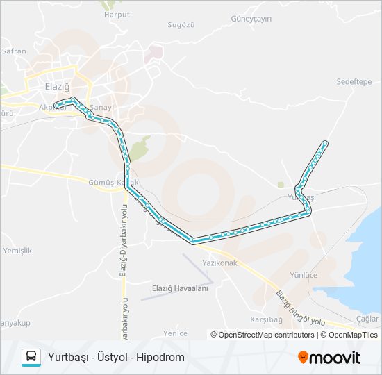 YURTBAŞI BELEDİYESİ ÜSTYOL bus Line Map
