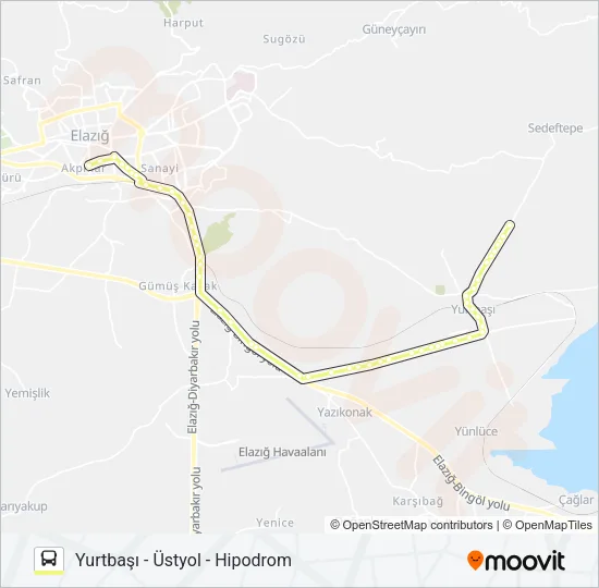 YURTBAŞI BELEDİYESİ ÜSTYOL Bus Line Map