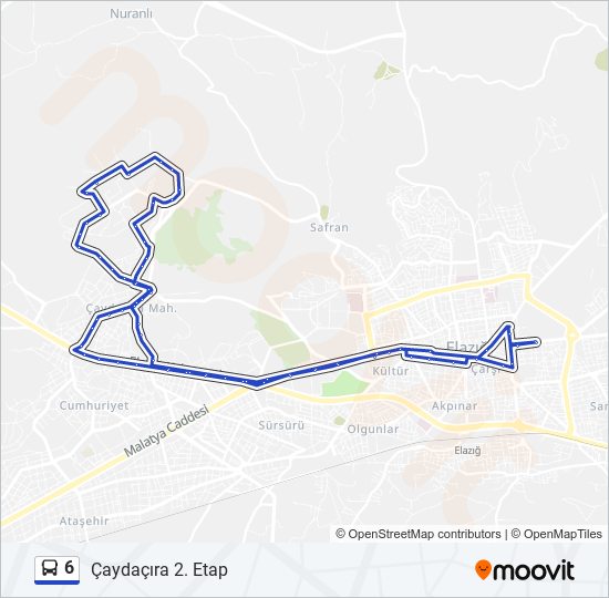 6 bus Line Map