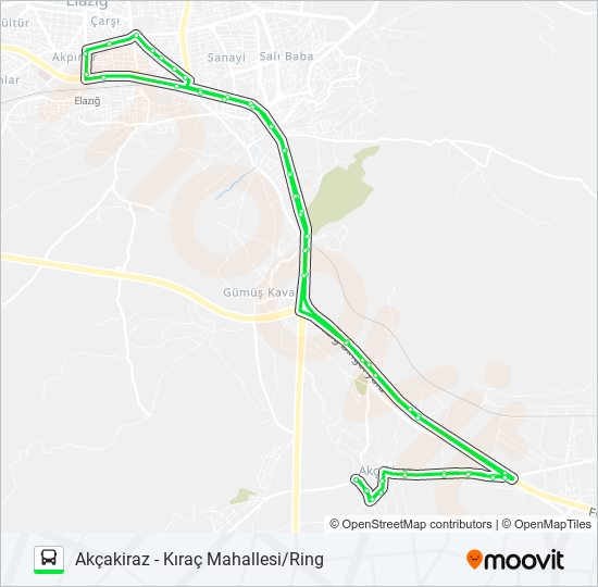 AKÇAKİRAZ BELEDİYESİ-KIRAÇ bus Line Map