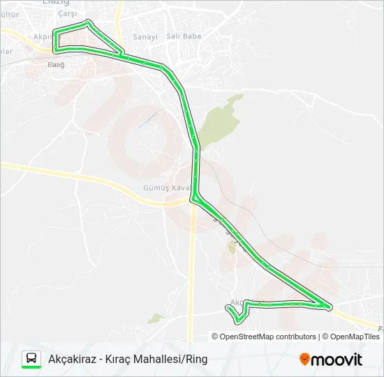AKÇAKİRAZ BELEDİYESİ-KIRAÇ Bus Line Map