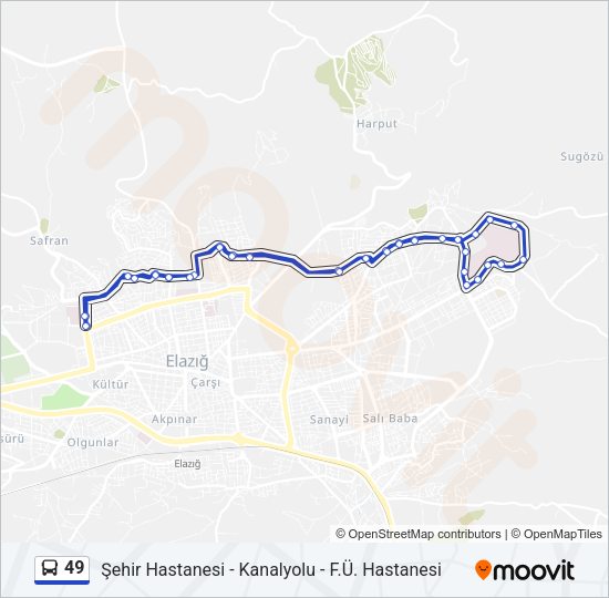 49 Bus Line Map