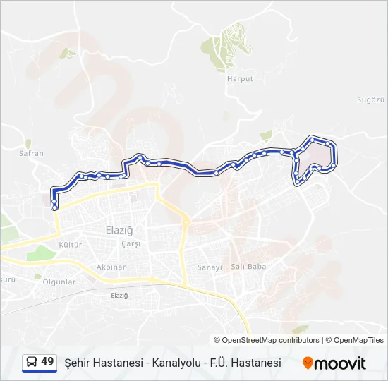 49 Bus Line Map