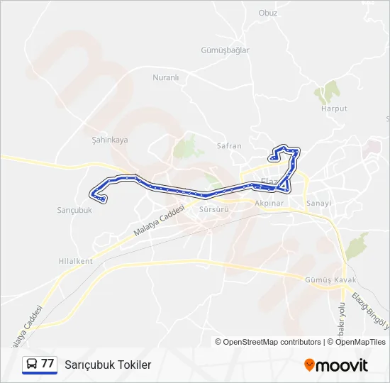 77 Bus Line Map