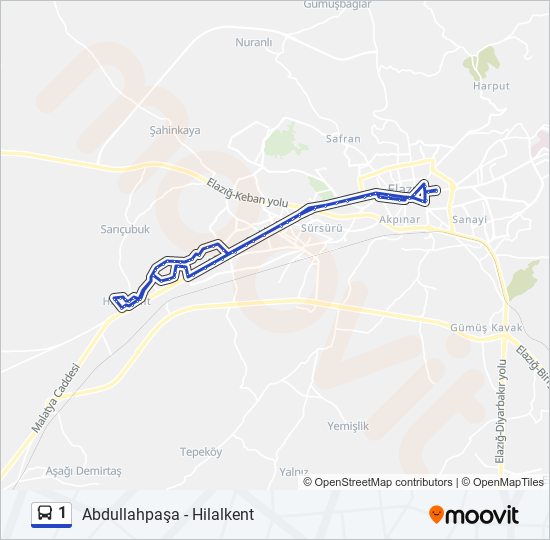 1 bus Line Map