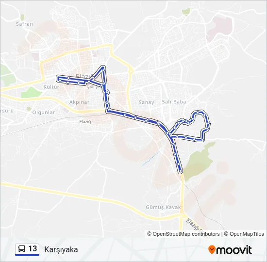 13 Bus Line Map