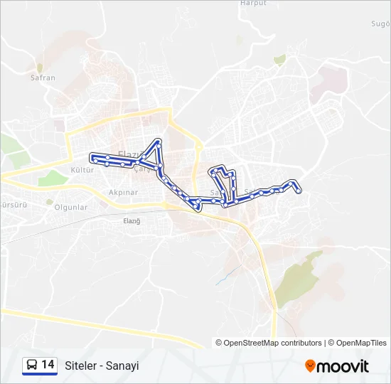 14 Bus Line Map