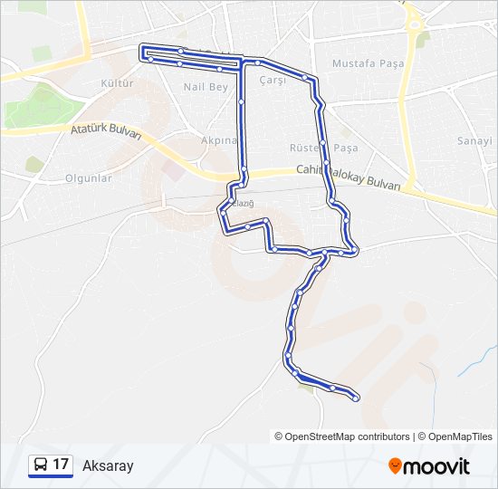 17 bus Line Map