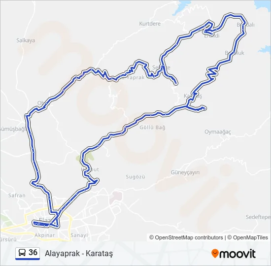 36 Bus Line Map