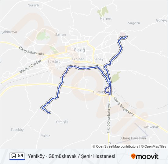 59 Bus Line Map