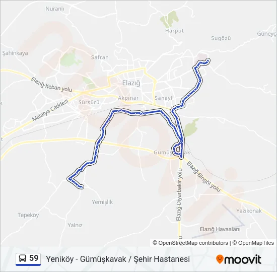 59 Bus Line Map
