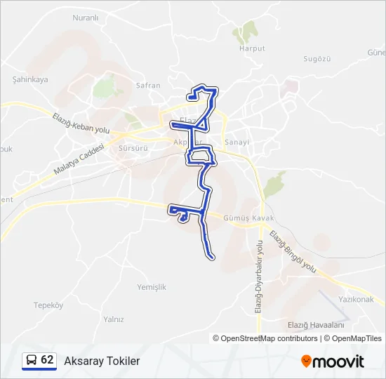 62 Bus Line Map