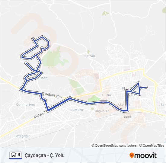 8 bus Line Map