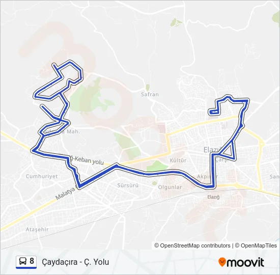 8 Bus Line Map