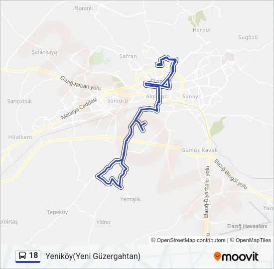 18 Bus Line Map