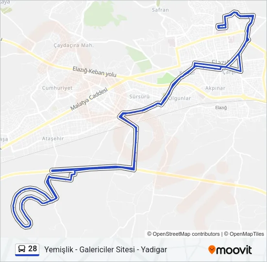 28 Bus Line Map