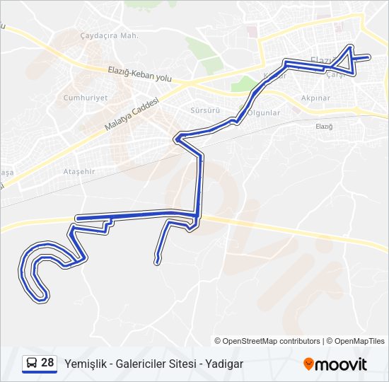 28 Bus Line Map