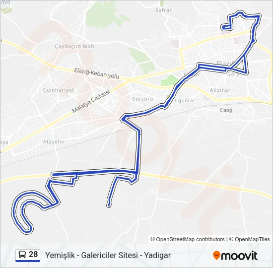28 Bus Line Map