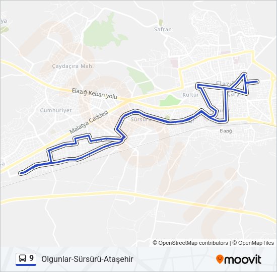 9 Bus Line Map