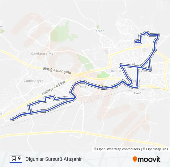 9 Bus Line Map