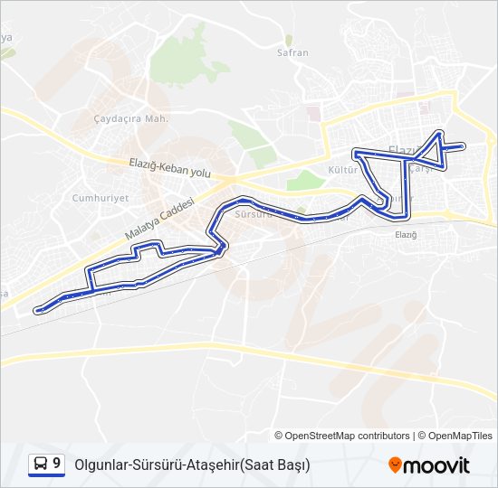 9 Bus Line Map