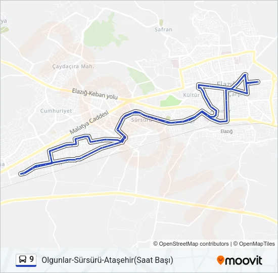 9 Bus Line Map