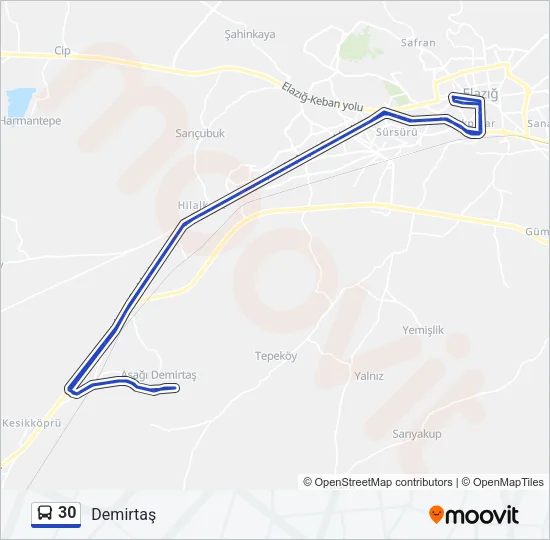 30 Bus Line Map