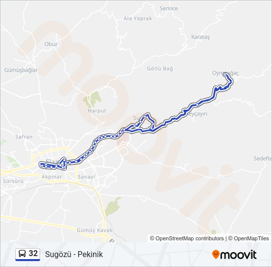 32 Bus Line Map