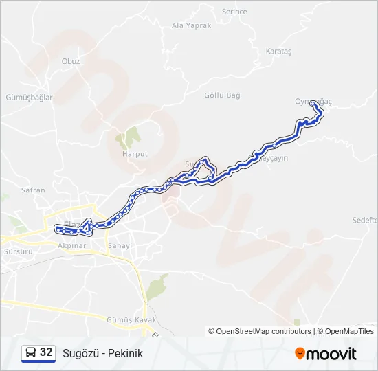 32 Bus Line Map