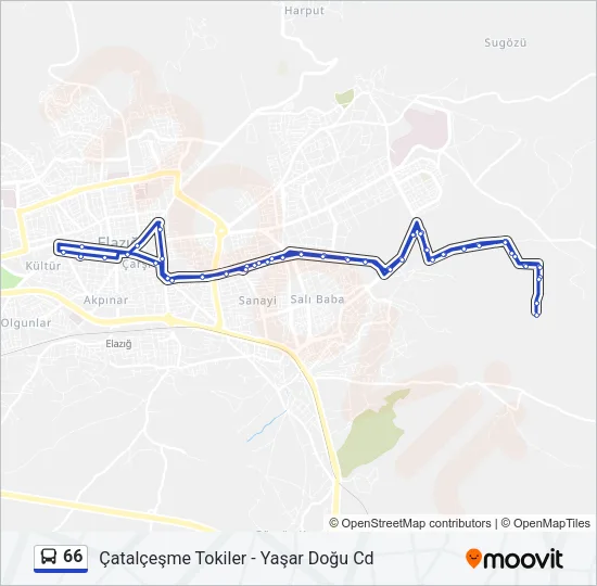 66 Bus Line Map
