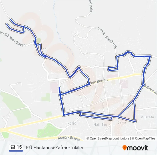 15 Bus Line Map