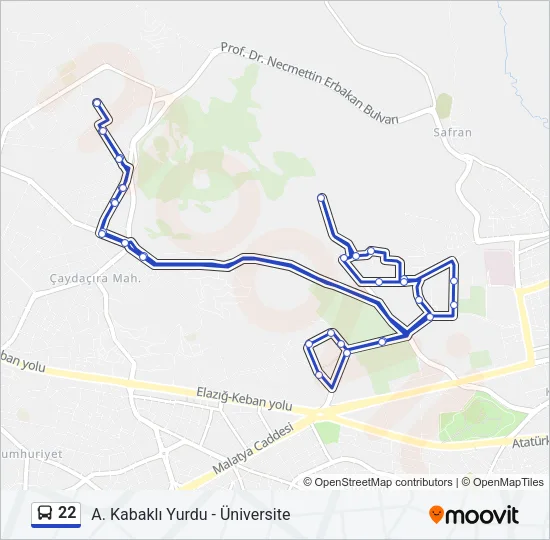 22 Bus Line Map