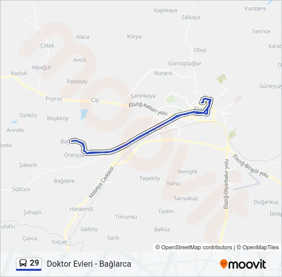 29 Bus Line Map