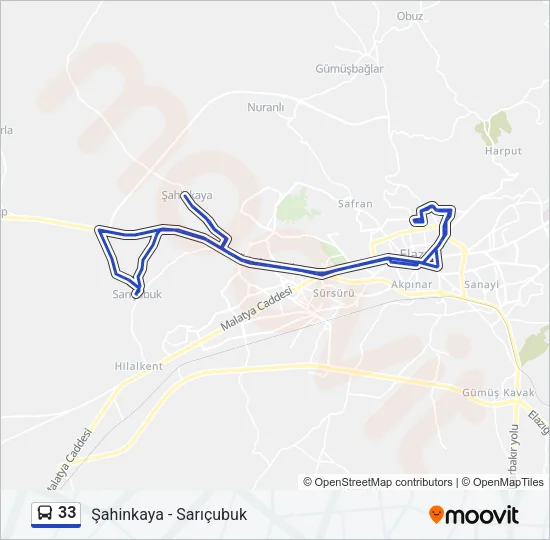 33 Bus Line Map