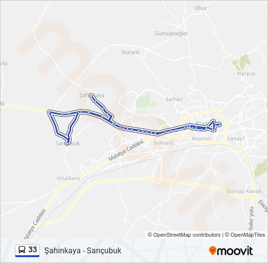 33 bus Line Map