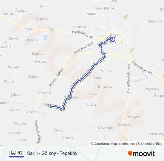 52 Bus Line Map