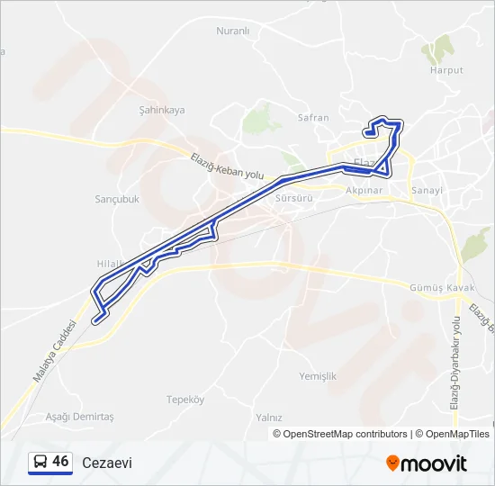 46 Bus Line Map