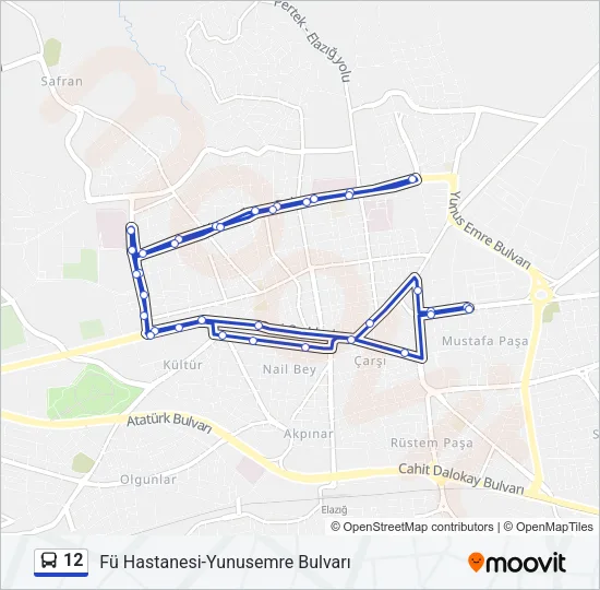12 Bus Line Map