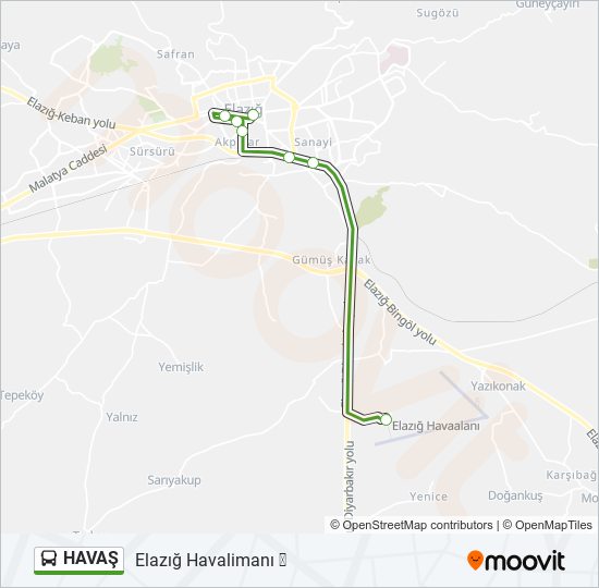 HAVAŞ bus Line Map