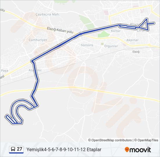 27 Bus Line Map