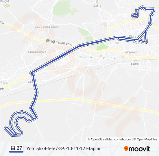 27 Bus Line Map