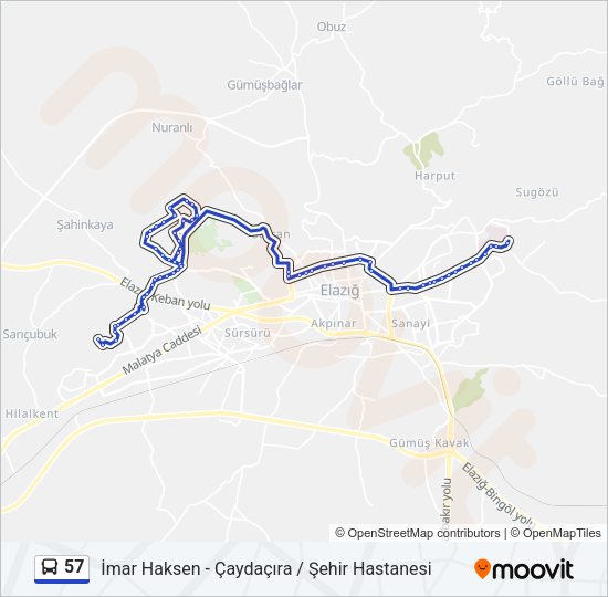 57 Bus Line Map