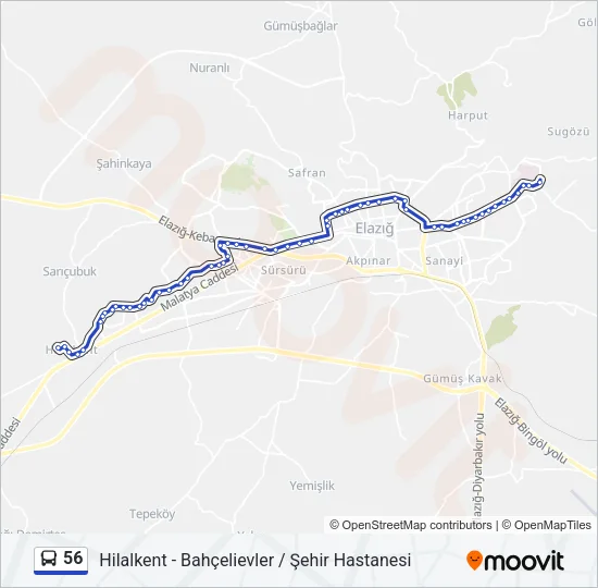 56 Bus Line Map
