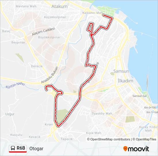 R6B Bus Line Map