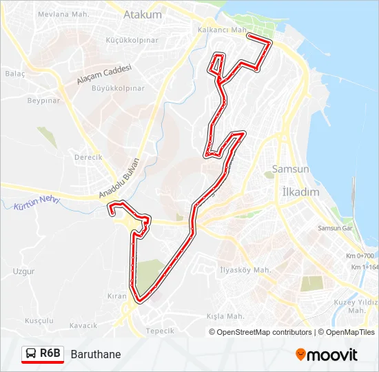 R6B Bus Line Map