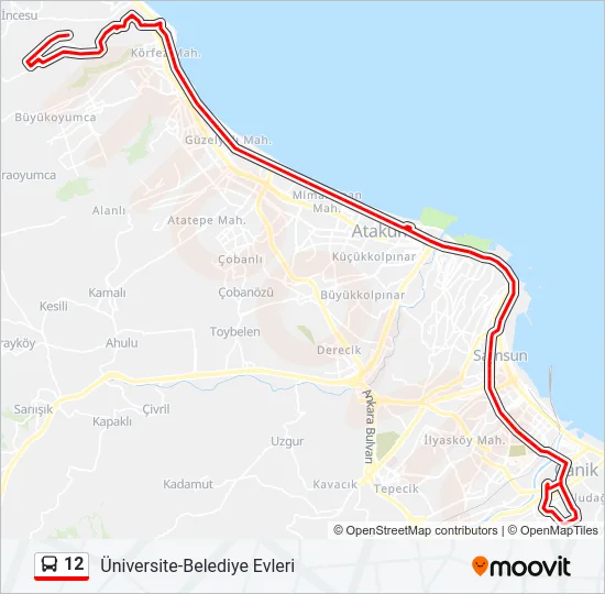 12 Bus Line Map