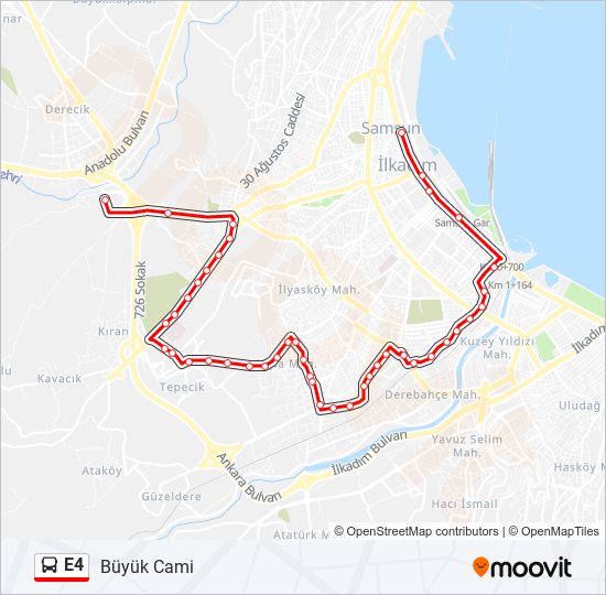 E4 bus Line Map