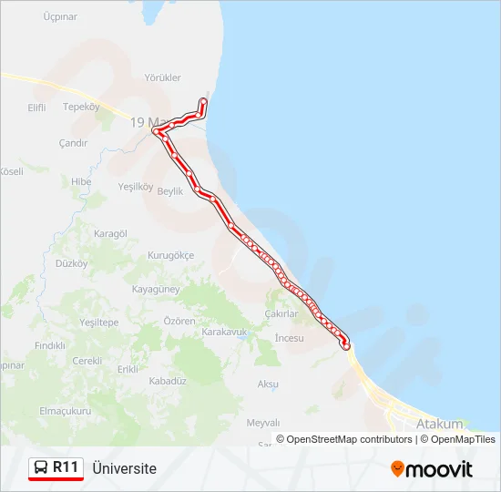 R11 Bus Line Map