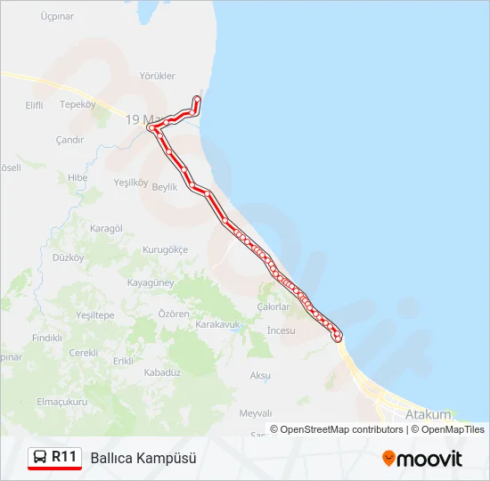R11 Bus Line Map
