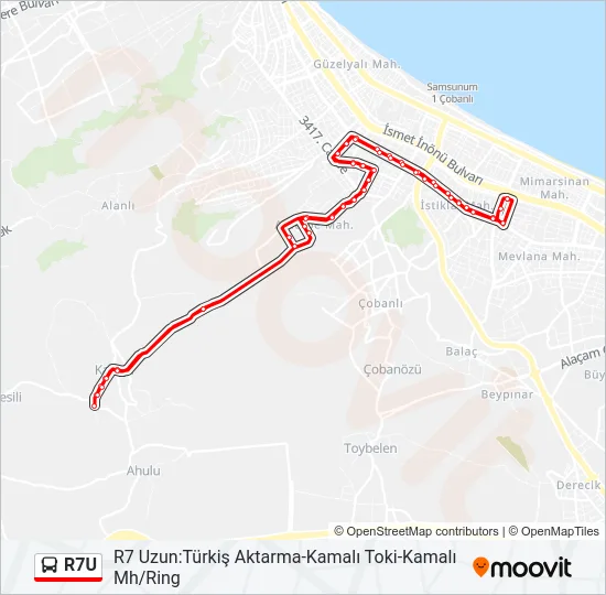 R7U Bus Line Map